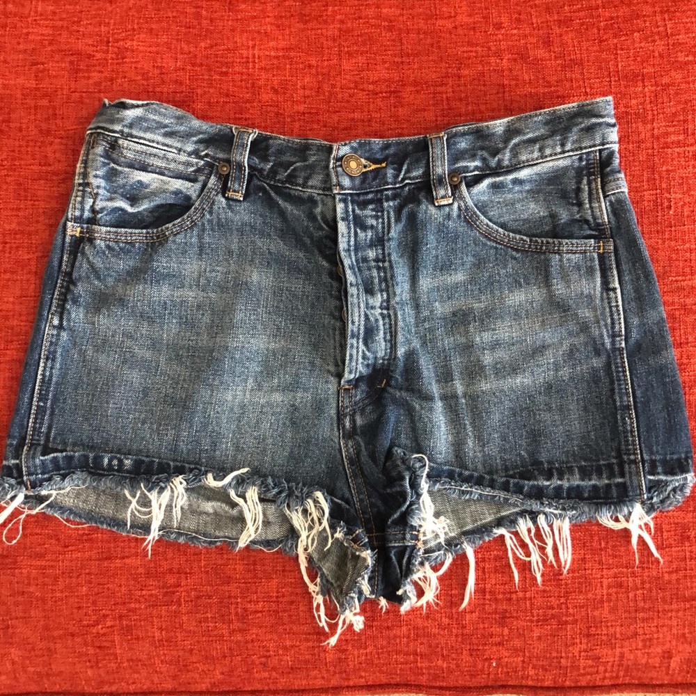 Free People Distressed High Waisted Shorts